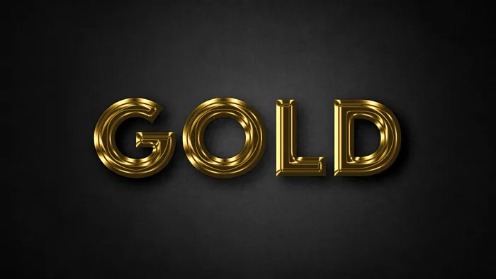 设计金色gold3d效果字psd模版下载