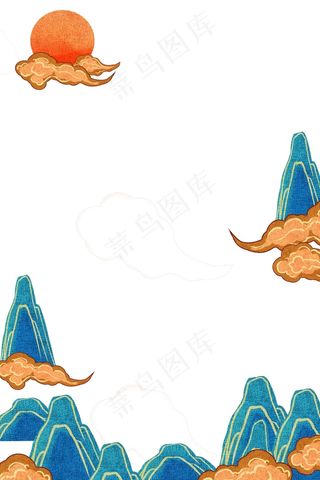 国潮手绘相框psd分层模板