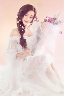 手捧鲜花性感写真美女图片 手捧鲜花性感写真美女图片