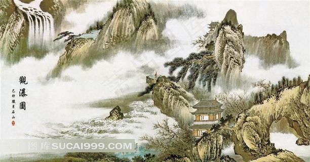 山水风景绘画图片素材