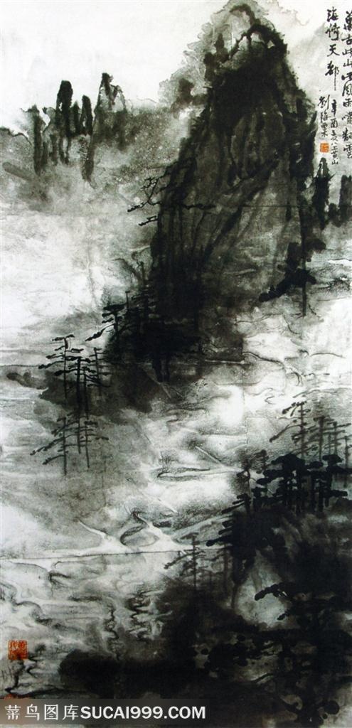 国画名家作品-刘海粟的万古此山此风雨
