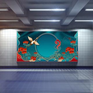 中国风国潮展板背景psd分层模板