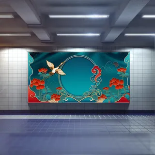 中国风国潮展板背景psd分层模板