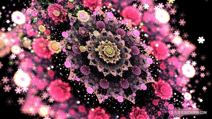 红色美丽花卉花瓣分型特效背景图片