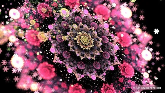 红色美丽花卉花瓣分型特效背景图片