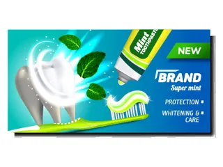 矢量口腔牙刷与冲洗器广告
