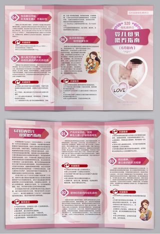 6月龄婴儿母乳喂养指南三折页
