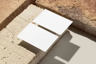 石块背景正反面高档轻奢名片样机