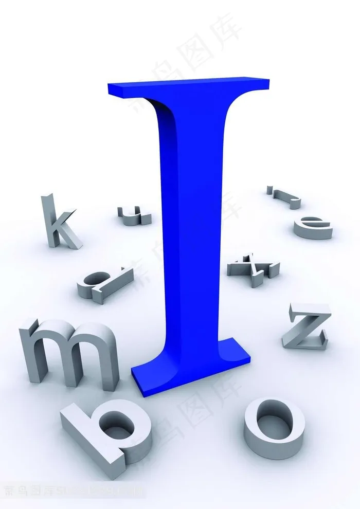 3D立体字母I背景素材