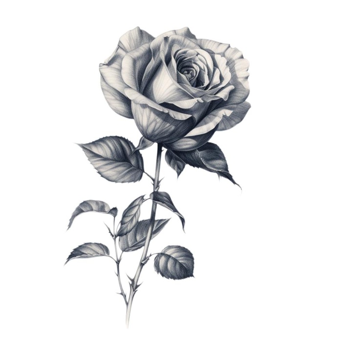 情人节520玫瑰花手绘插画免抠(1024x1024)