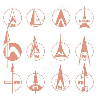 旅游规划景观设计指北针图标