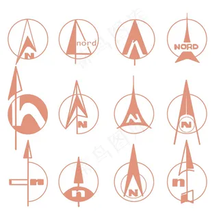 旅游规划景观设计指北针图标