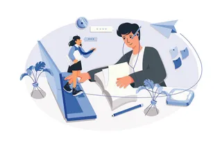 扁平化人物场景办公互联网等距ai矢量设计网页海报UI素材插画