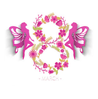 三八女神节38妇女节艺术字体素材艺术字图片 png透明背景免抠图