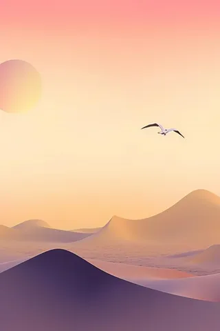 简约山脉落日渐变粉色海报背景