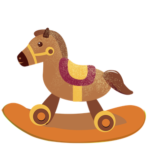 木马玩具剪贴画儿童节幼儿园插画