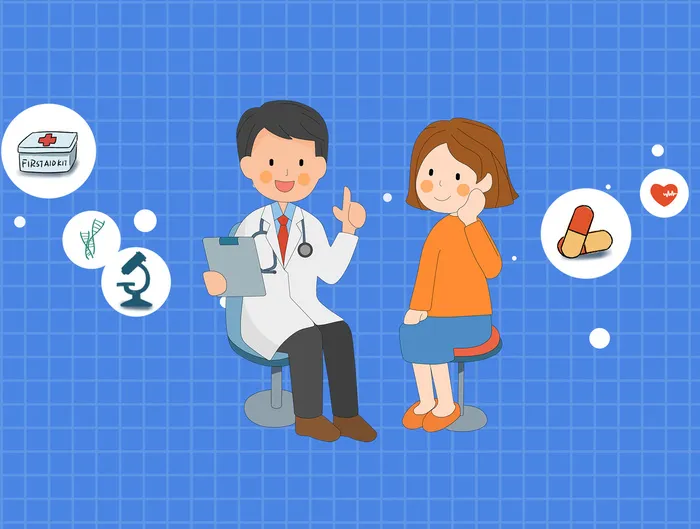 看病就医诊疗问诊卡通psd模版下载
