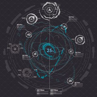 科幻未来科技操作仪表盘HUD元素图游戏UI图标界面边框矢量AI素材