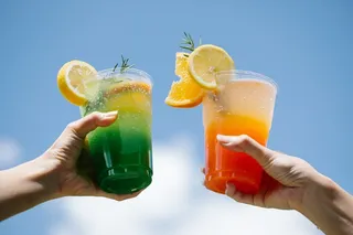 水果茶干杯背景素材