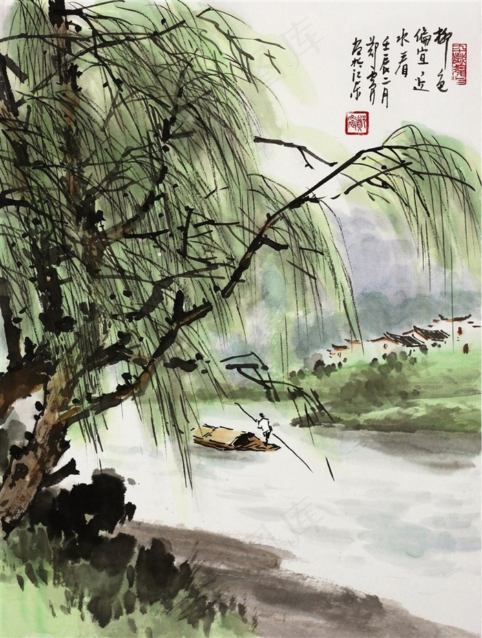 中国国画山水- 菜鸟图库