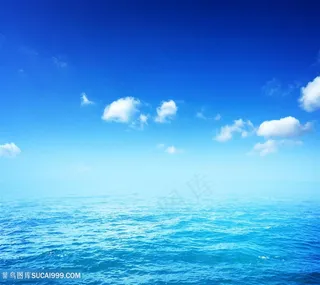 美丽蓝天海洋景色高清图片