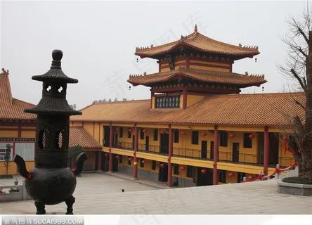 寺院风光-铜炉和钟楼