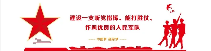 党指挥能打胜仗作风优良文化墙 武装文化墙