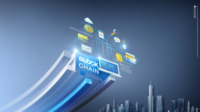 区块链概念城市立体科技发展背景