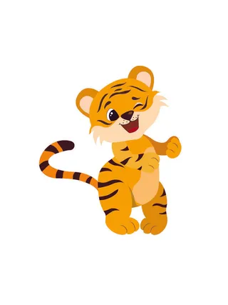 手绘2022虎年新年春节卡通老虎形象IP插画元素AI设计素材图案