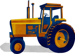 黄色卡通拖拉机