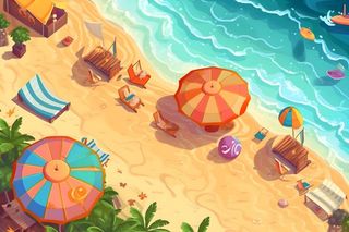 海滩海边夏日游泳背景