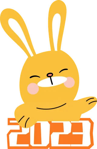 2023新年兔年素材卡通兔子大吉大利