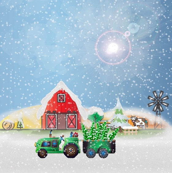 圣诞节雪花装饰风景