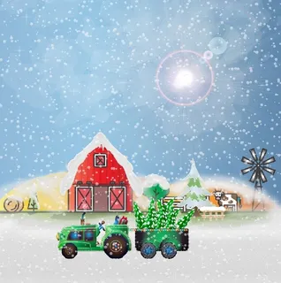 圣诞节雪花装饰风景