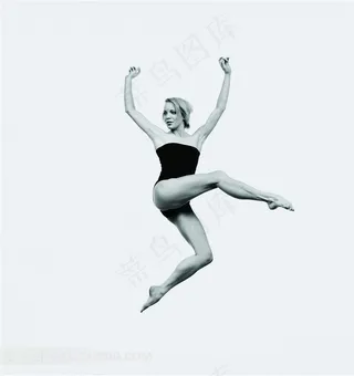 黑白芭蕾舞美女素材