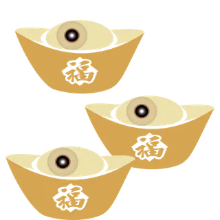 彩色元宝堆装饰元素