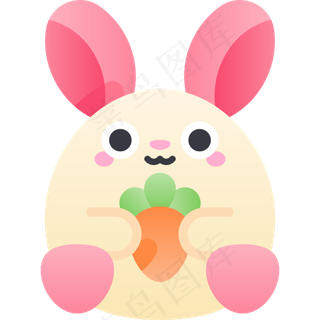 卡通兔子元素图标免扣