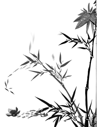 竹子水墨画中国风国画墨水书法竹子画