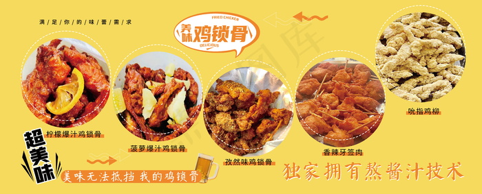 炸鸡鸡锁骨psd模版下载