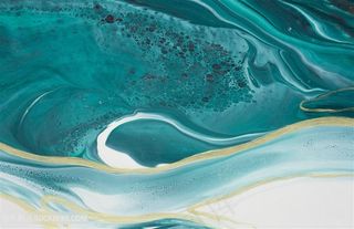 海浪水波纹水彩晕染背景图片素材