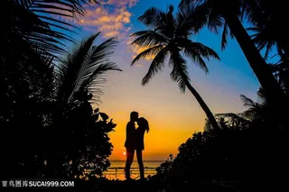 拥抱的情侣背影图片素材