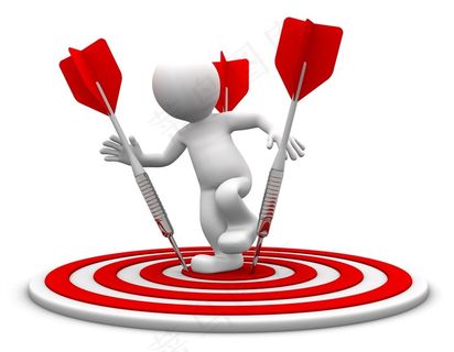 中镖的商务3D小人高清图片