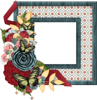 花朵相片框线条图