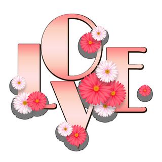 设计love字装饰情人节