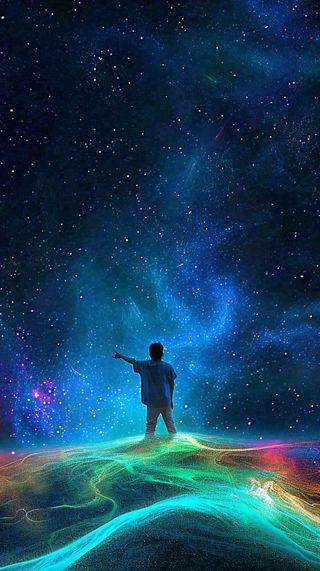 夜晚天空科幻绚丽星空