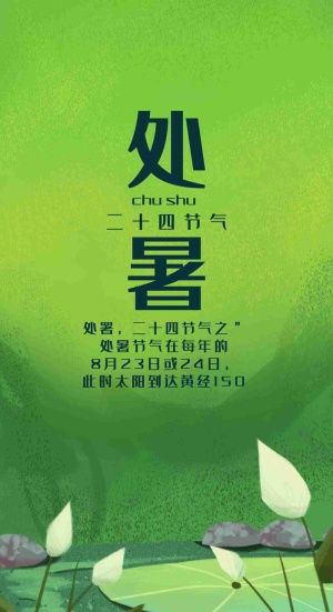 夏季处暑清新手机海报
