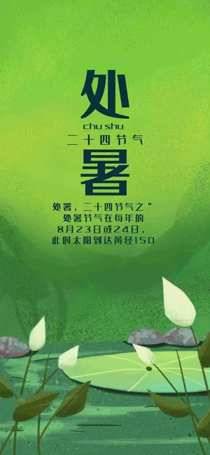 夏季处暑清新手机海报