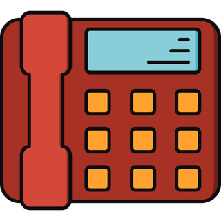 彩色座机电话简笔画