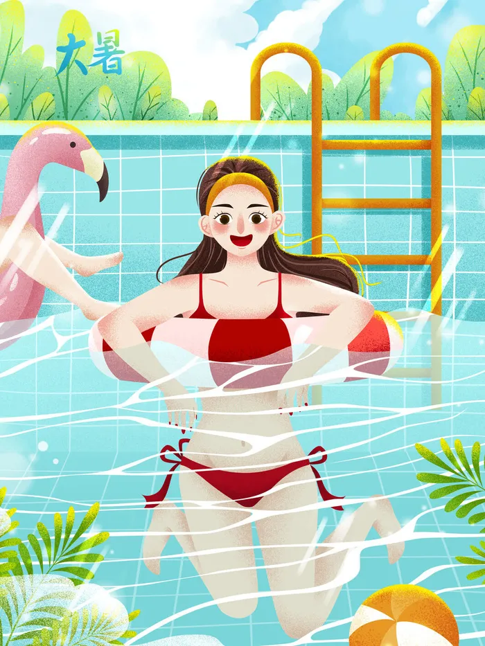 大暑节气海报psd模版下载