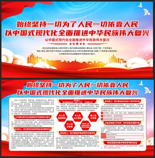 始终坚持一切为了人民一切依靠人民宣传展板
